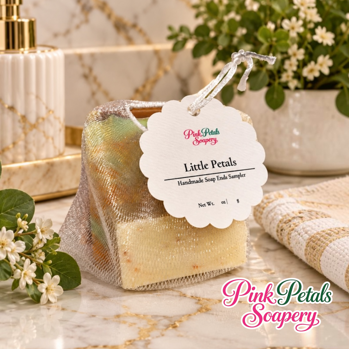 🌸 Little Petals - Handmade Soap Ends Sampler